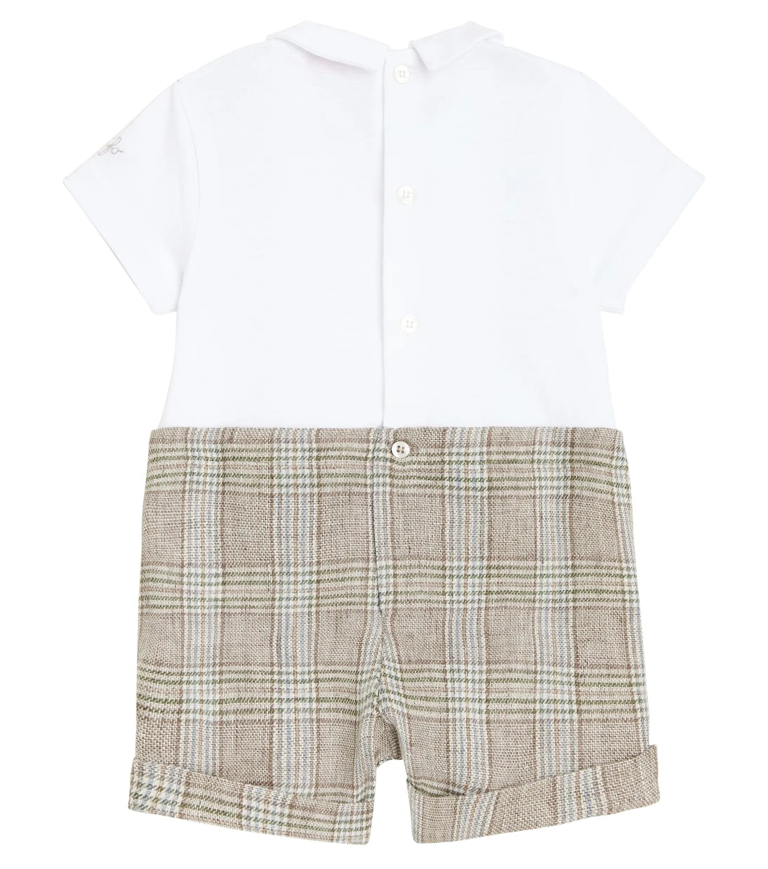 Il Gufo - Baby checked jersey playsuit