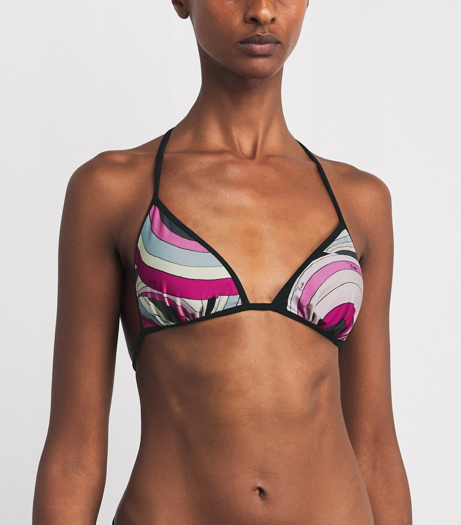 PUCCI Multi Iride Print Bikini Top