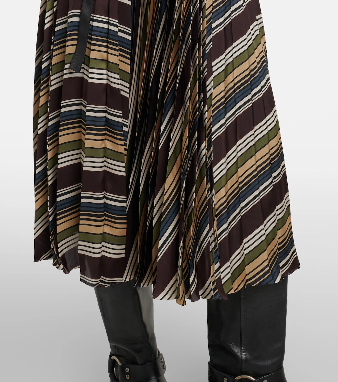 Sacai - Striped midi skirt