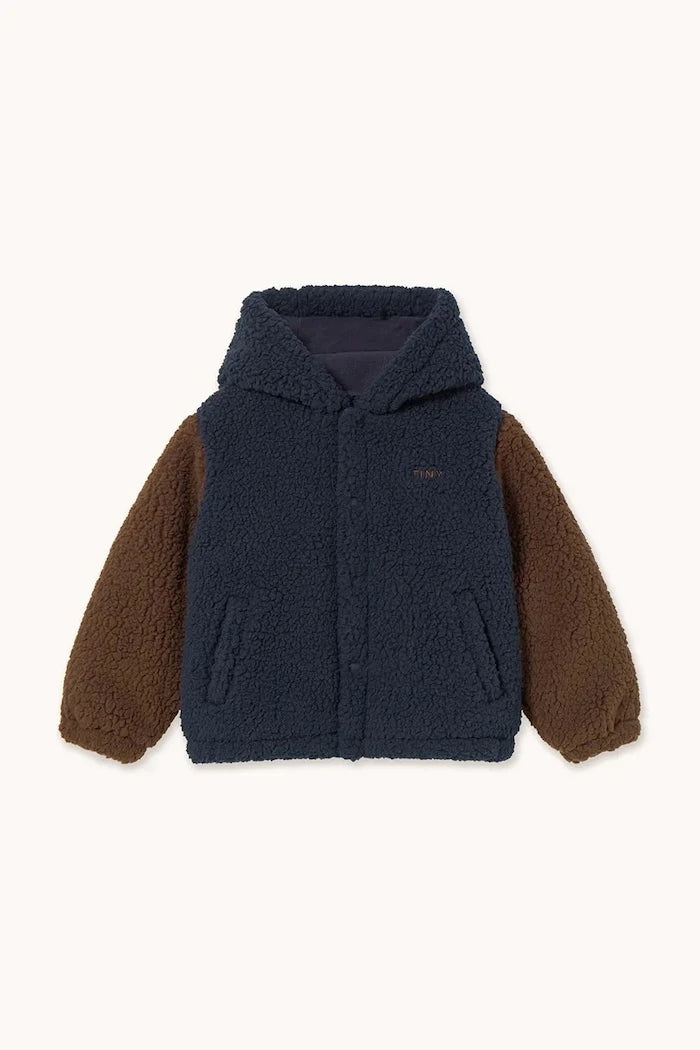 Детско яке Tinycottons COLOR BLOCK POLAR SHERPA HOODIE