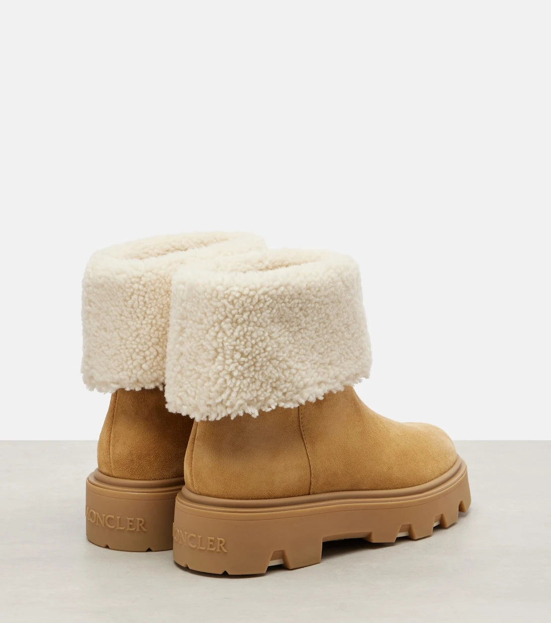 Moncler - Aurea shearling-lined suede ankle boots