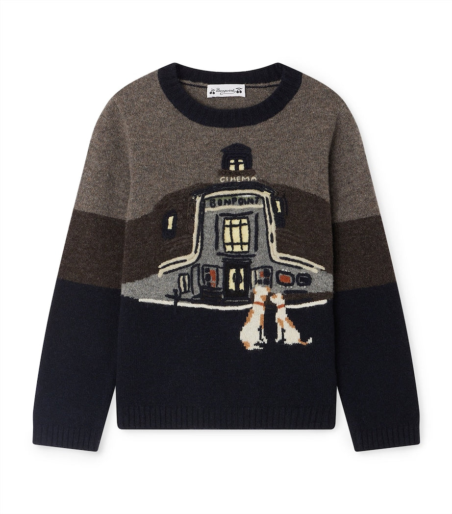 Wool Jacquard Jean Sweater (10-14 Years)