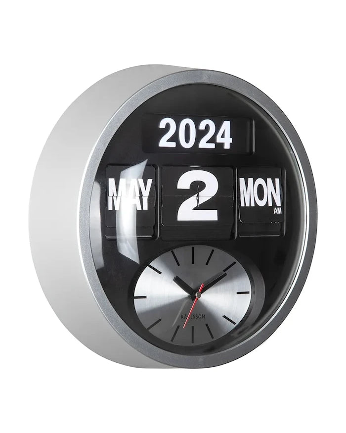 Стенен часовник Karlsson Round Flip 32,5 cm