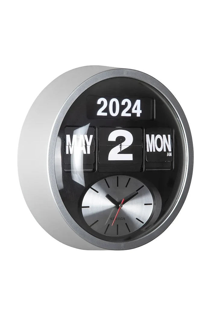 Стенен часовник Karlsson Round Flip 32,5 cm