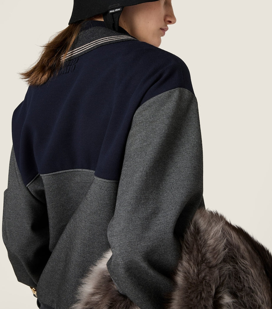 Asymmetric-Zip Polo Sweatshirt