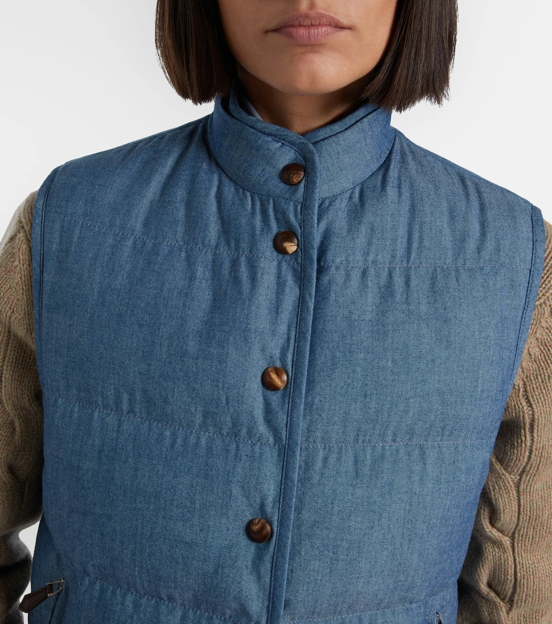 Loro Piana - Kris cotton chambray puffer jacket
