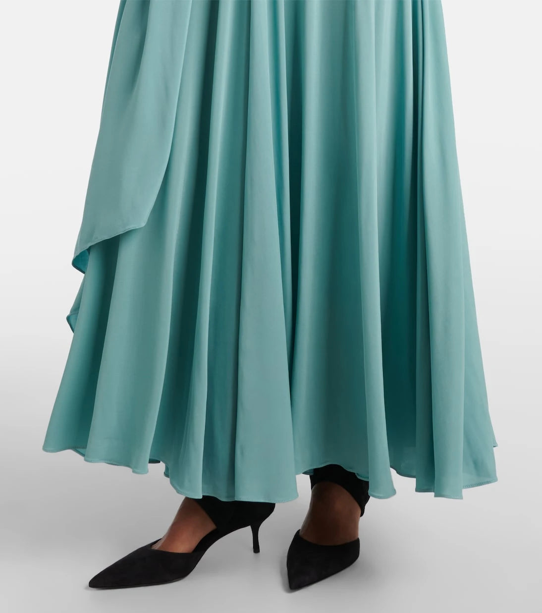 Alaïa - فستان ماكسي جيرسي بياقة رسن منسدلة