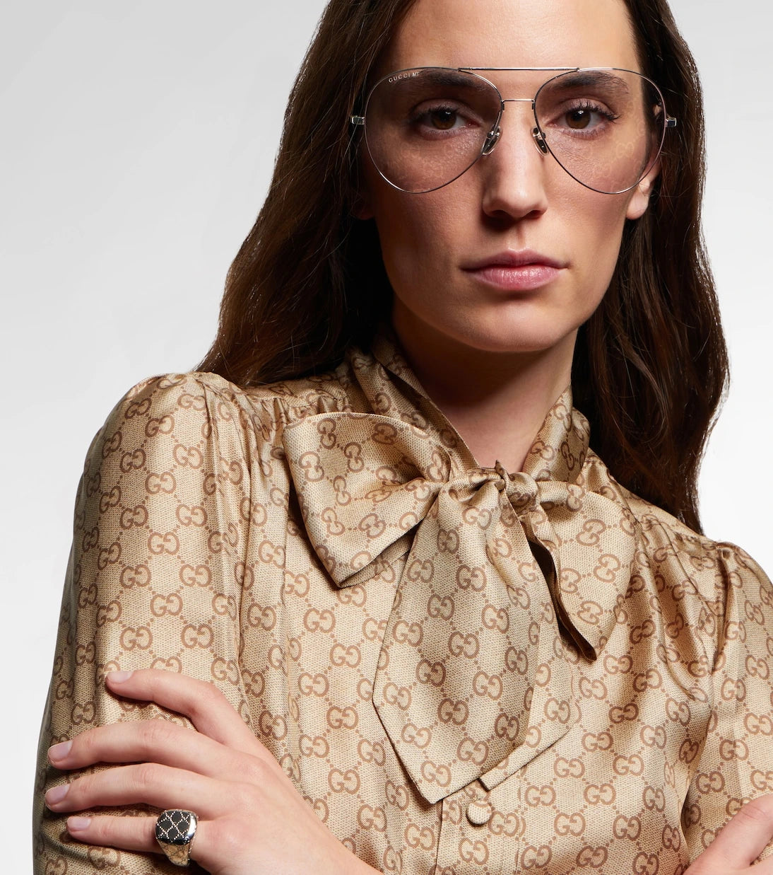 Gucci - Guccissima GG aviator sunglasses