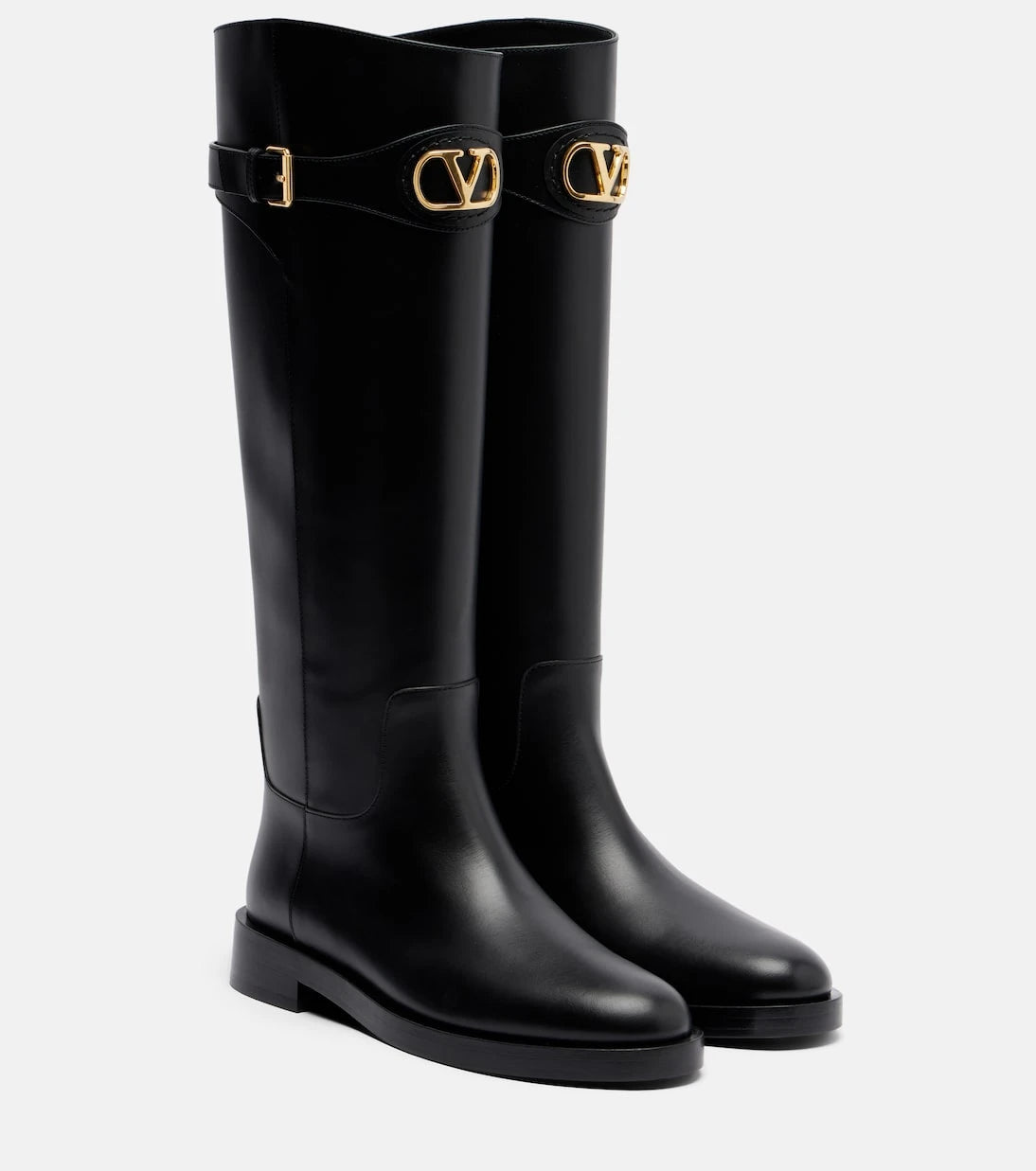 Valentino Garavani - VLogo leather knee-high boots