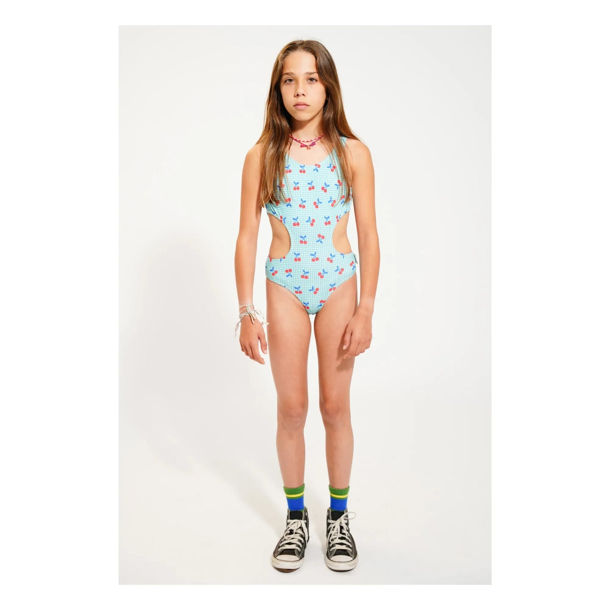 Piupiuchick - Cherry Recycled Fiber Swimsuit | Turquoise
