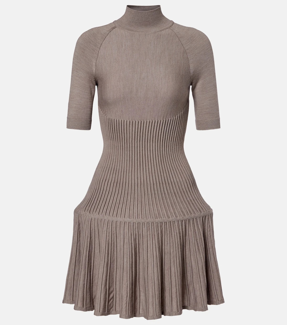 Alaïa - Ribbed-knit wool-blend minidress