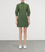 Green Cotton Poplin Mini Shirt Dress