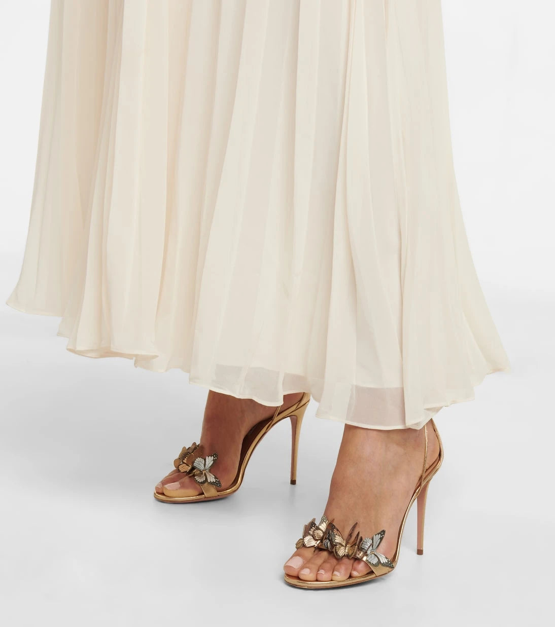 Aquazzura - Papillon 105 appliqué leather sandals