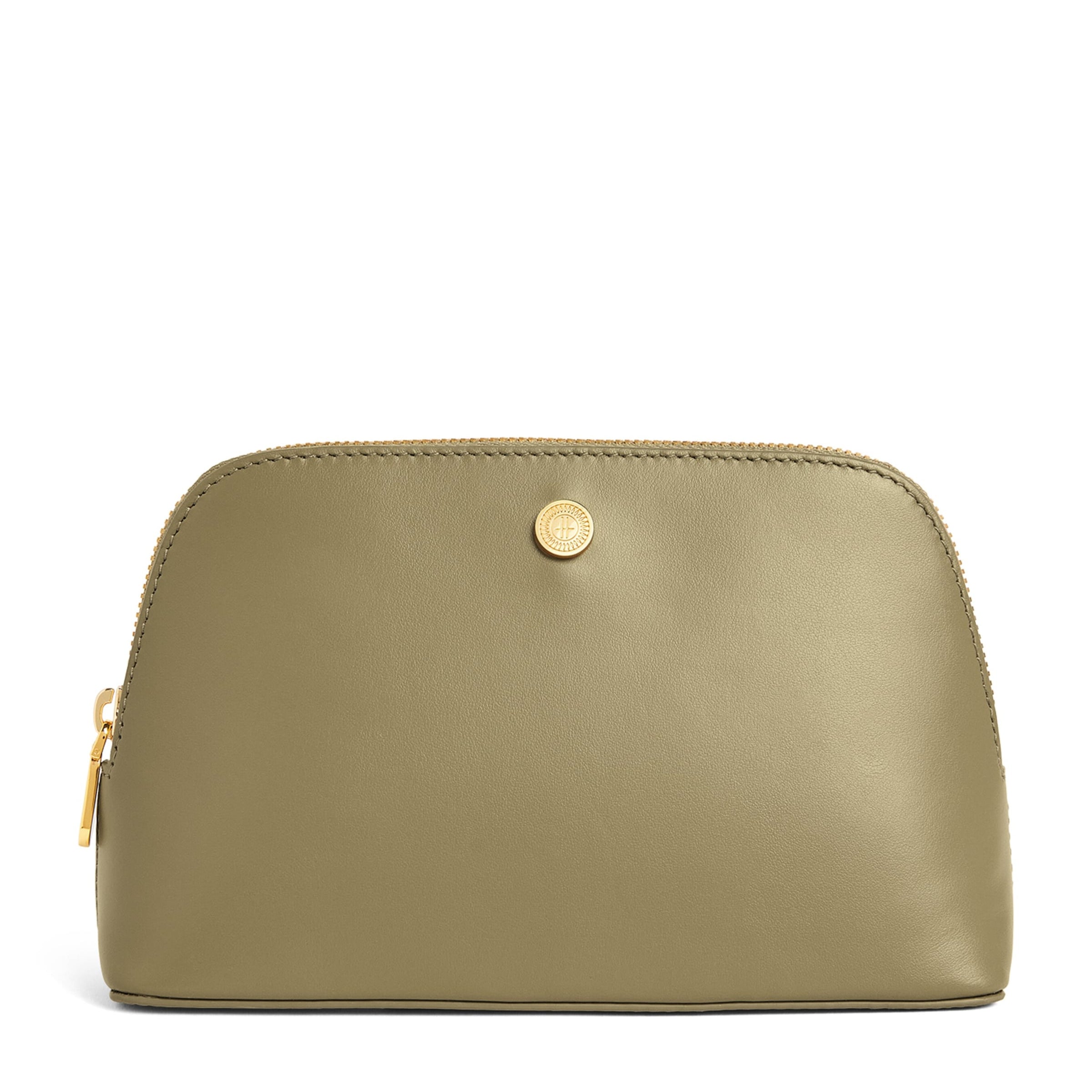 Small Leather Cosmetic Bag OLIVE