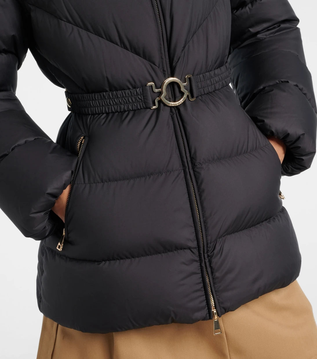 Moncler - Brosse belted hooded down jacket