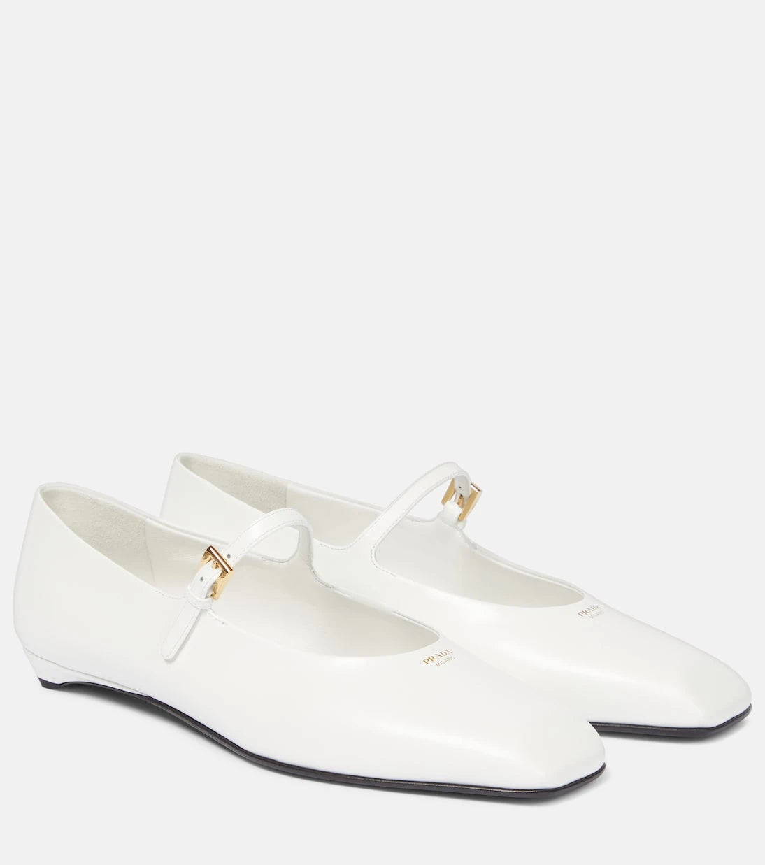 Prada - Leather Mary Jane flats
