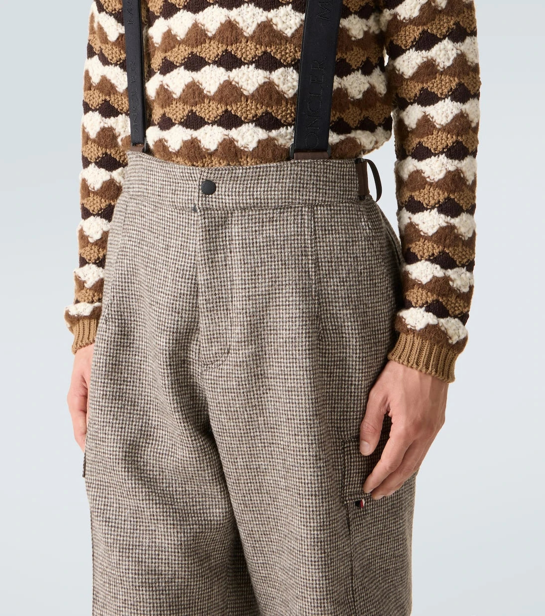 Moncler Grenoble - Houndstooth wool ski salopettes