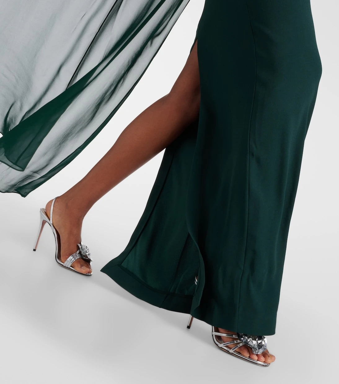 Roland Mouret - Caped satin crêpe gown