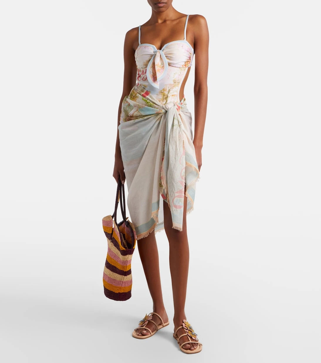 Zimmermann - Como printed cotton beach cover-up