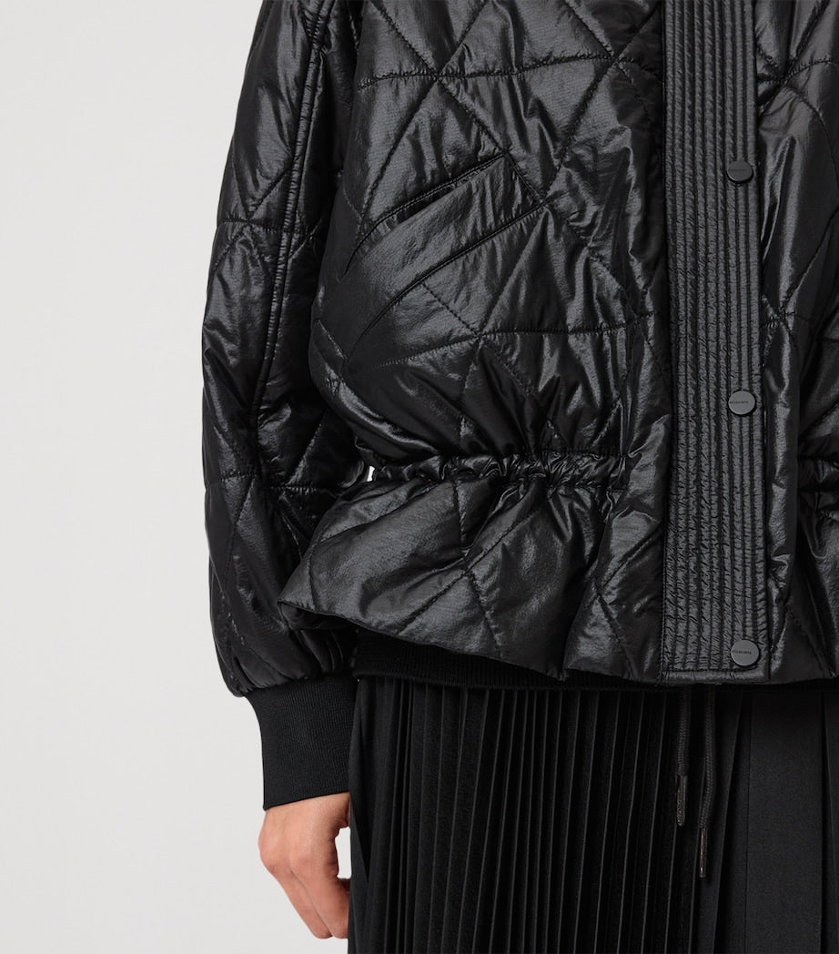 Black Quilted Alii Bomber Jacket