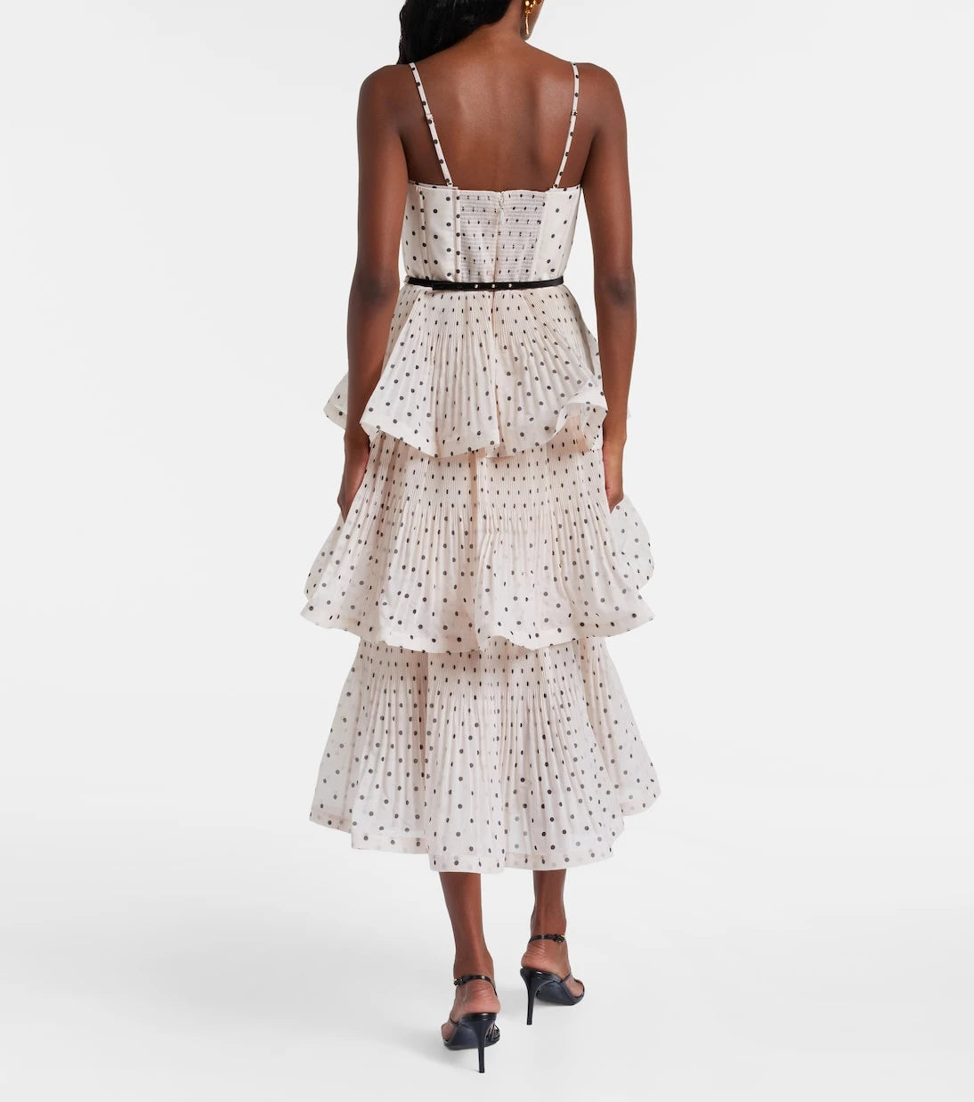 Zimmermann - Polka-dot tiered midi dress
