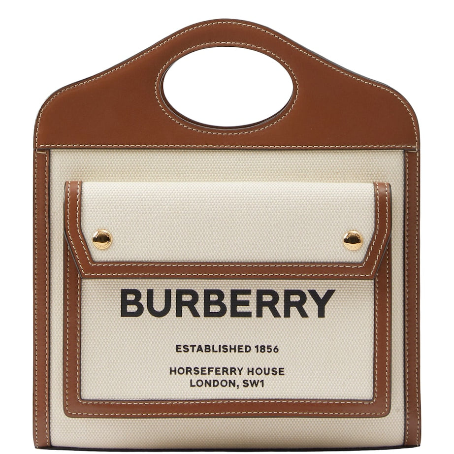 Burberry Brown Mini Canvas Pocket Bag