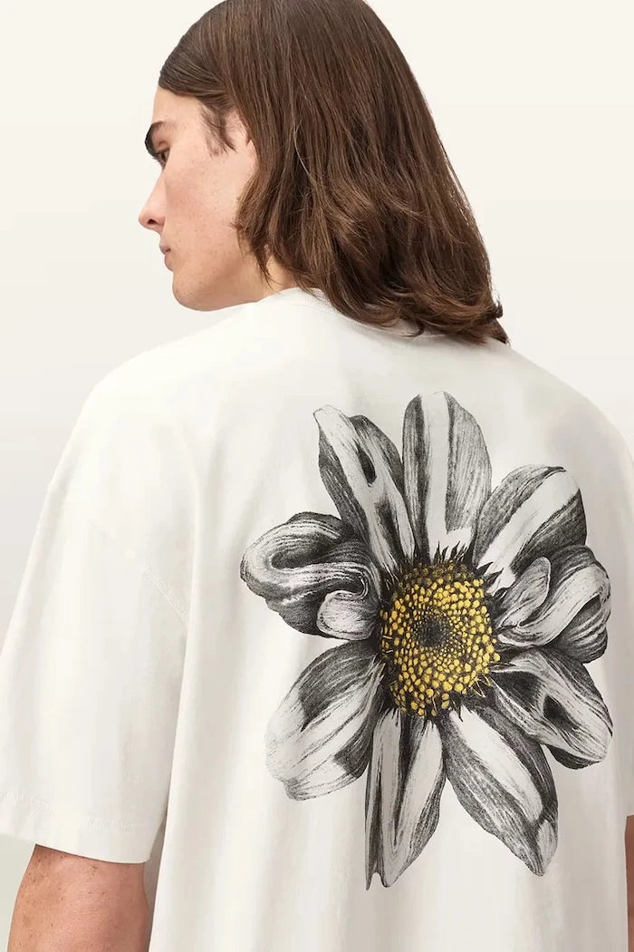 AllSaints Erkek Pamuklu Oversize Tişört PETALS