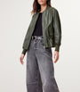 Green Leather Sofi Bomber Jacket