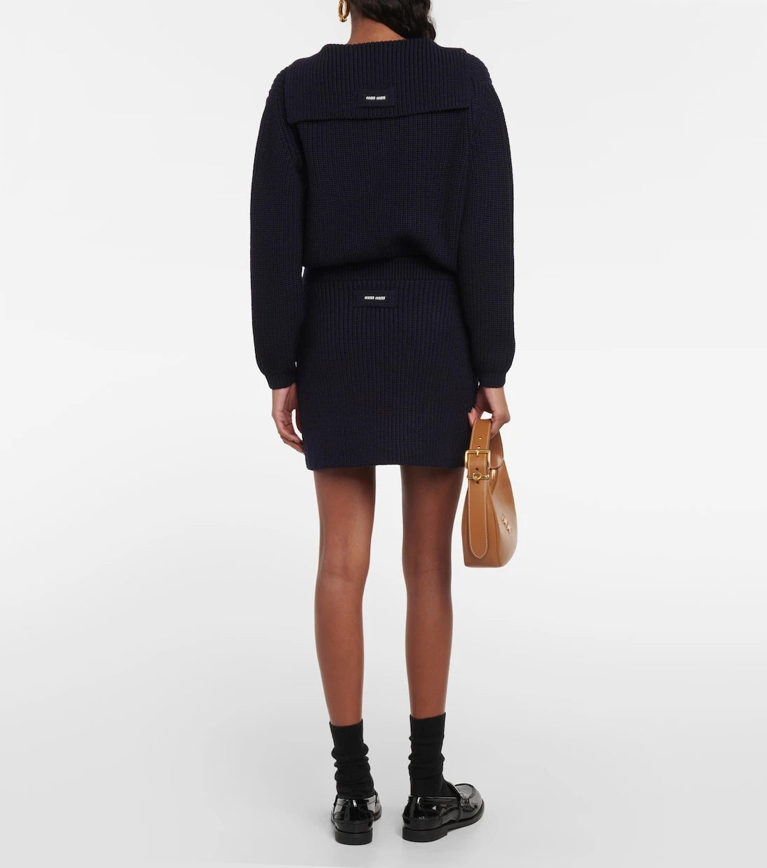 Miu Miu - Ribbed-knit wool miniskirt