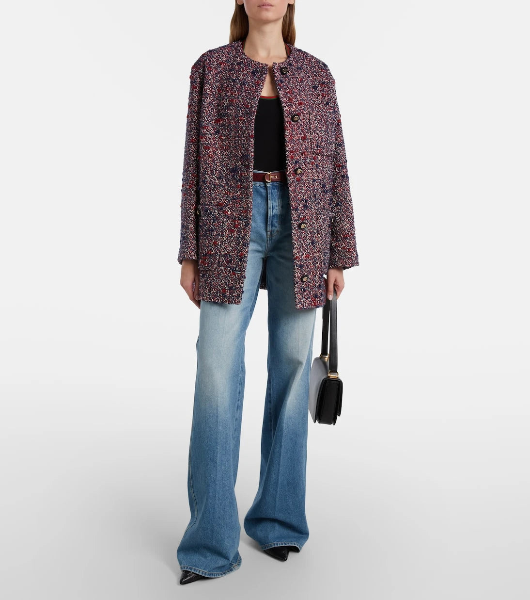 Gucci - Web Stripe cotton-blend jersey top