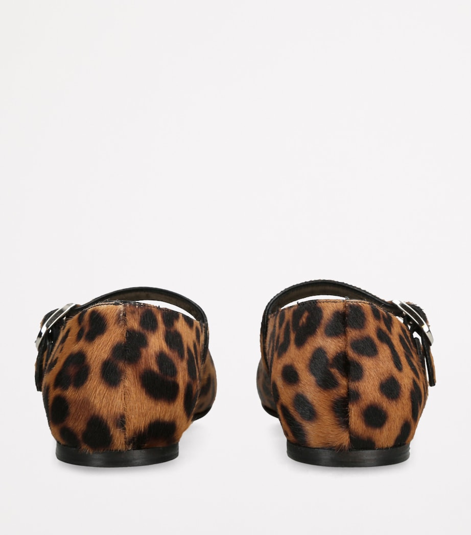 Le Monde Beryl Brown Calf Hair Mary Jane Ballet Flats