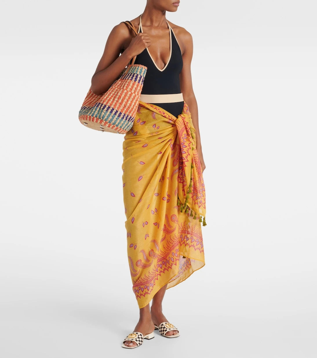 Valentino - Printed cotton beach cover-up