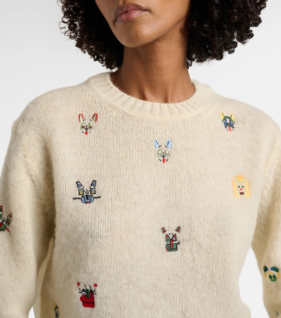 Loewe - x Louis Wain embroidered wool sweater