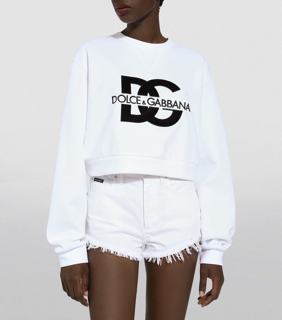 Dolce & Gabbana Multi Cropped Logo Sweatshirt