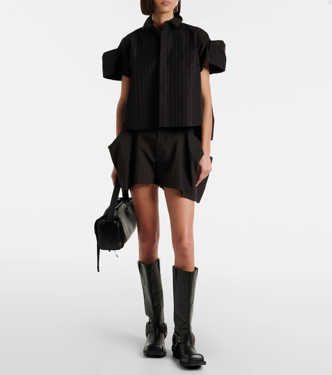 Sacai - Striped Bermuda shorts