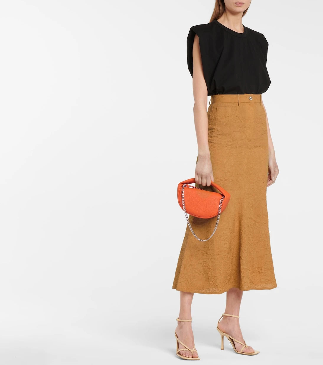 Nanushka - Bri crinkled sateen midi skirt