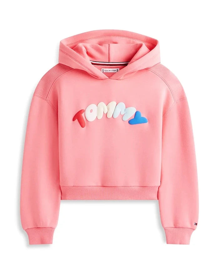 Pamuklu çocuk kapüşonlu Tommy Hilfiger sweatshirt