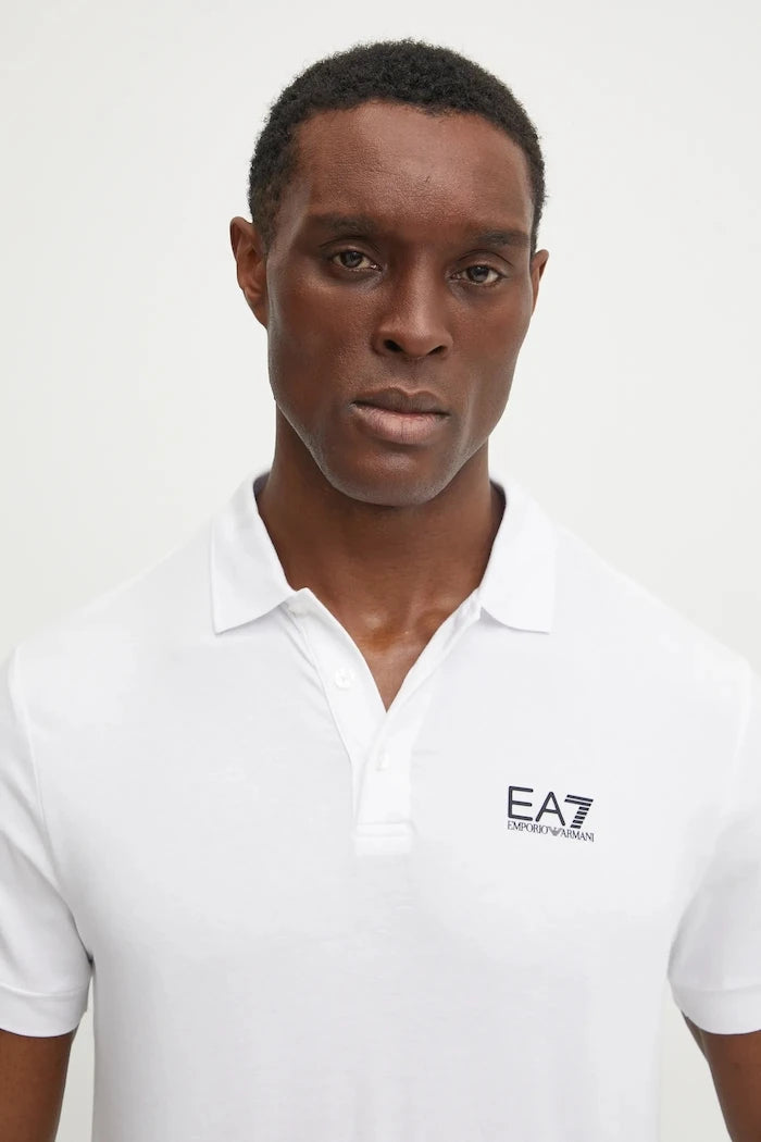 EA7 Emporio Armani erkek pamuklu elastan yakalı tişört