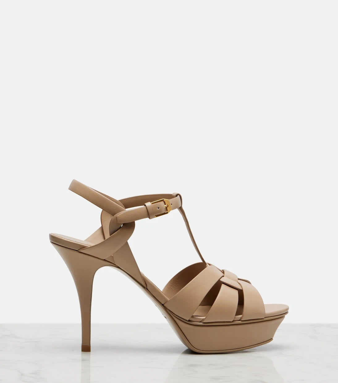 Saint Laurent - Tribute 105 deri platform sandalet