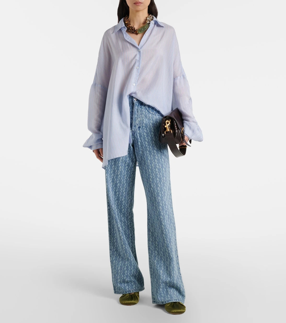 Dries Van Noten - Printed wide-leg jeans