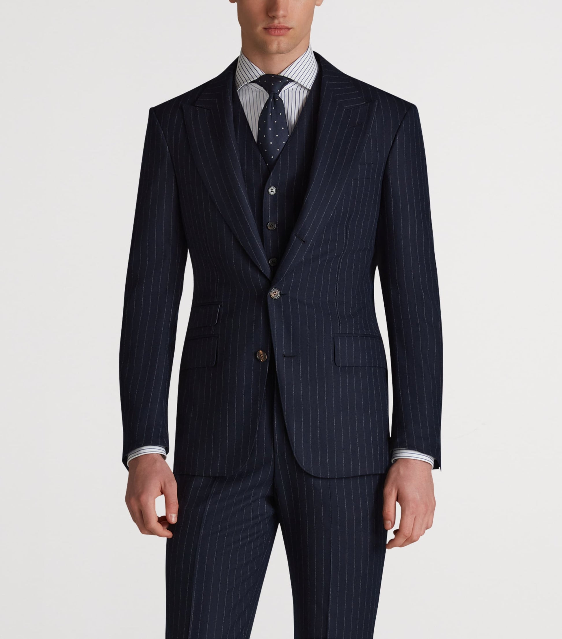 Dunhill Merino Wool Chalkstripe Bourdon Blazer