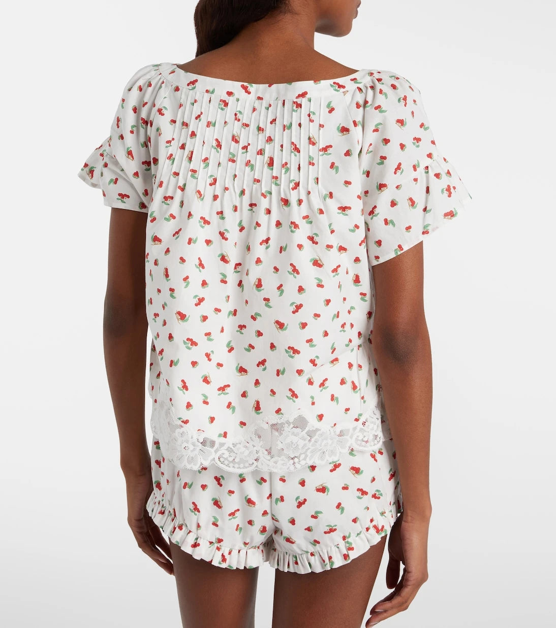 Posse - Delia lace-trimmed printed cotton blouse