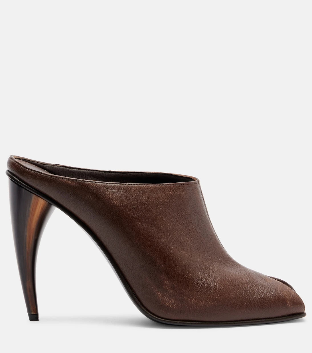McQueen - Horn leather mules