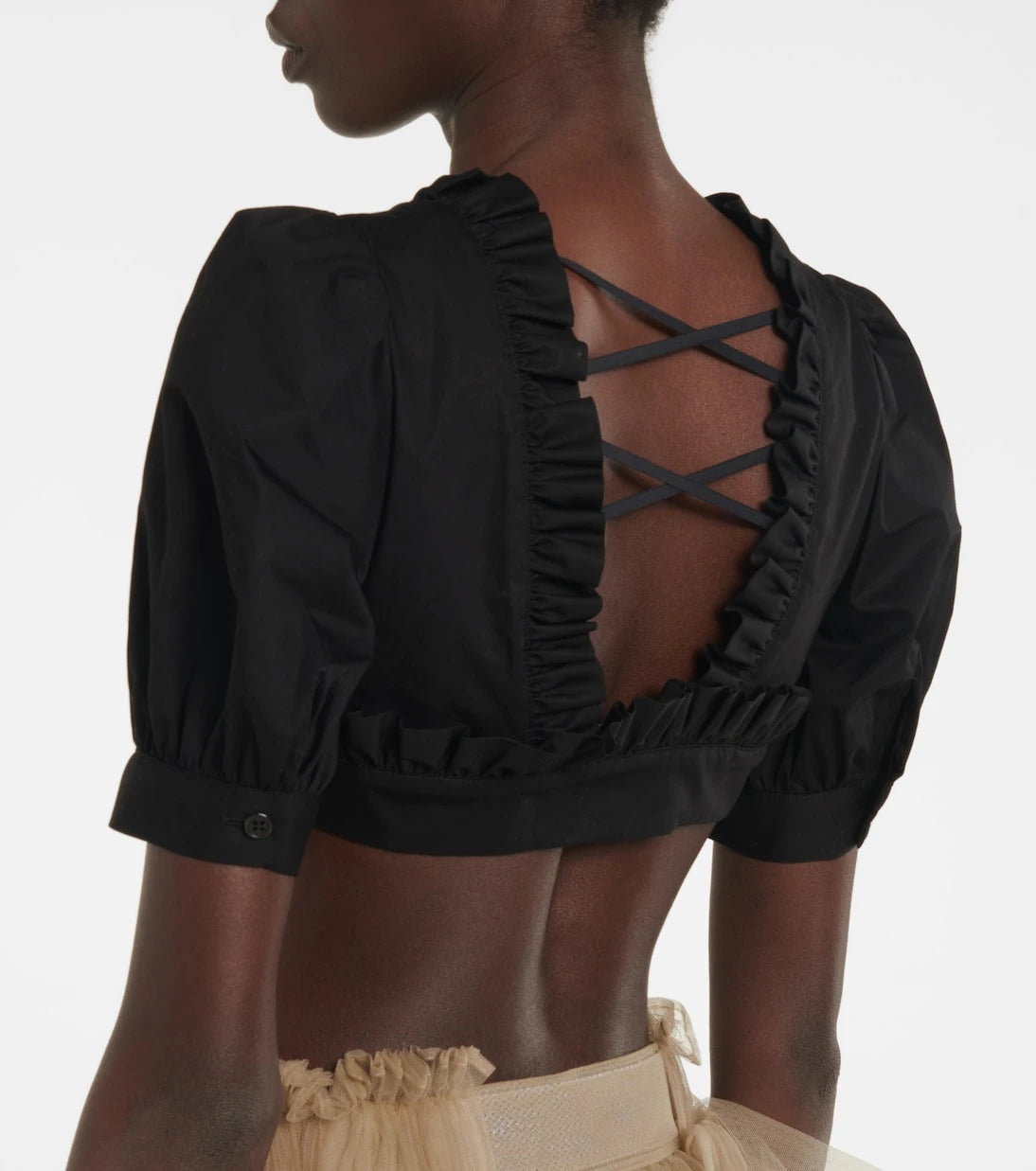 Noir Kei Ninomiya - Ruffled cotton cropped top