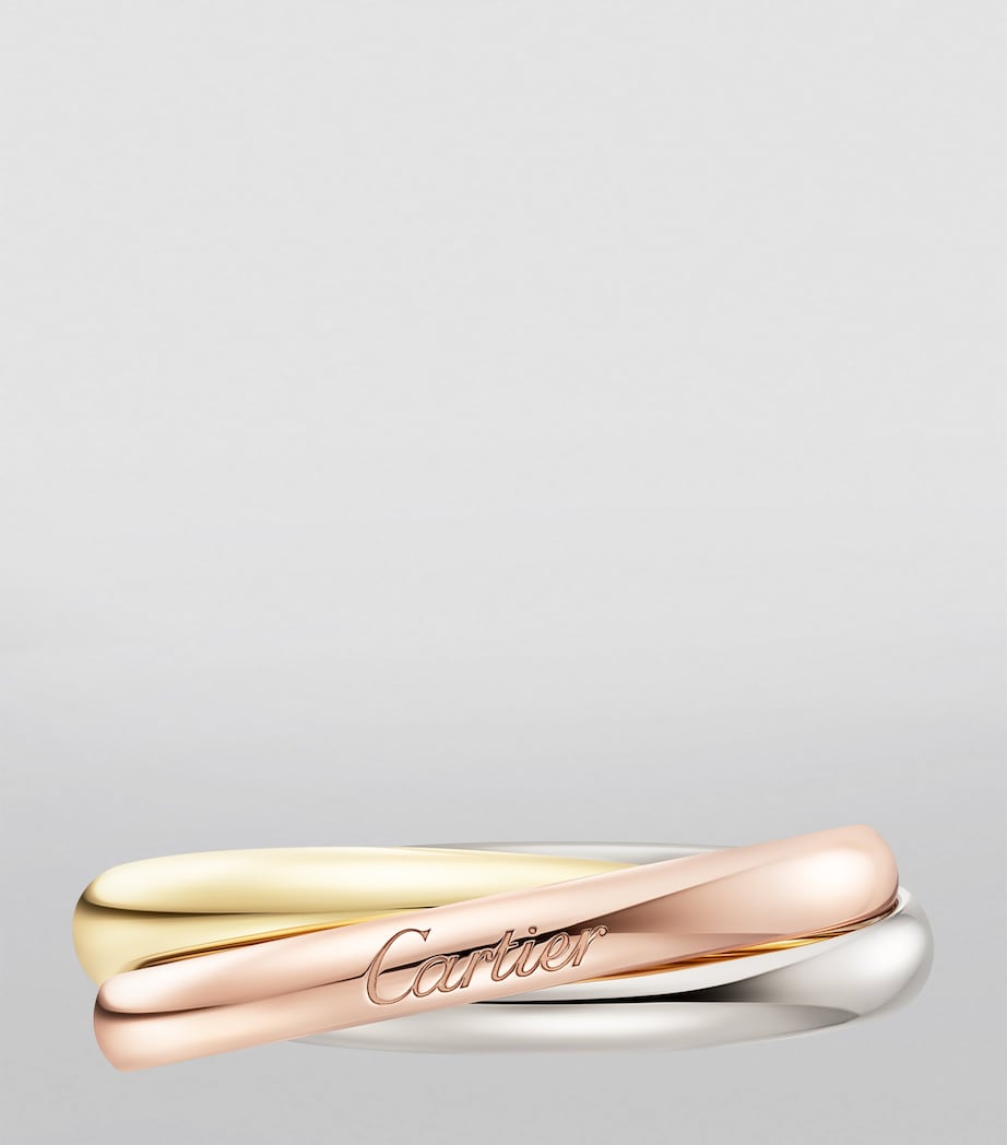 Small White, Yellow and Rose Gold Trinity Ring
