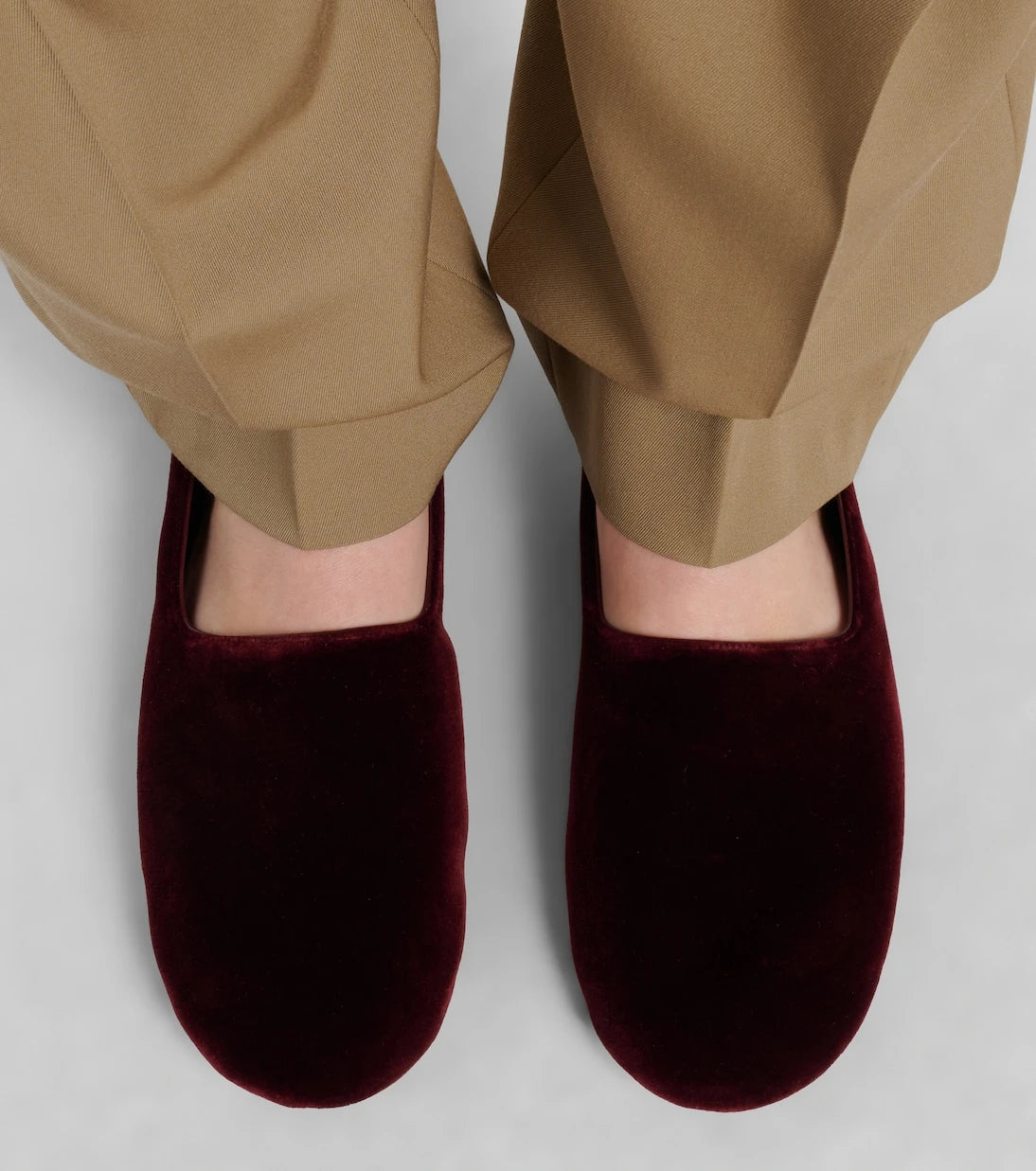 The Row - Ponti velvet slip-on shoes