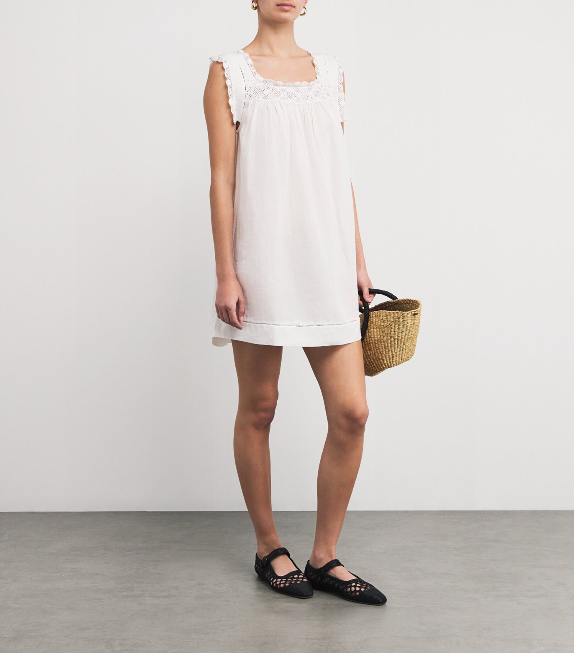 DÔEN White Organic Cotton Almadia Mini Dress