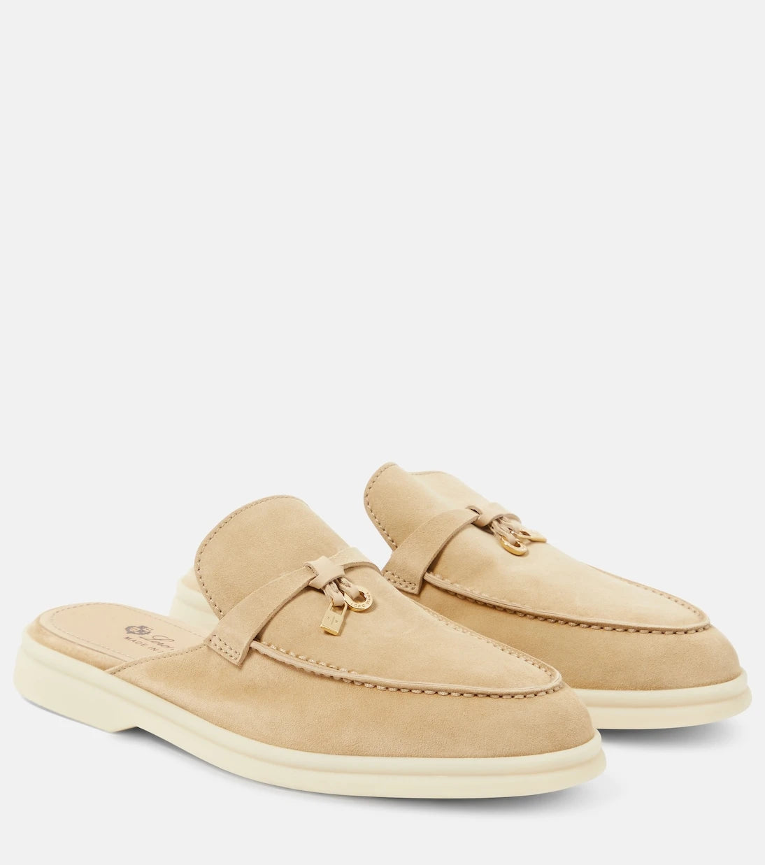 Loro Piana - Charms Walk embellished suede mules