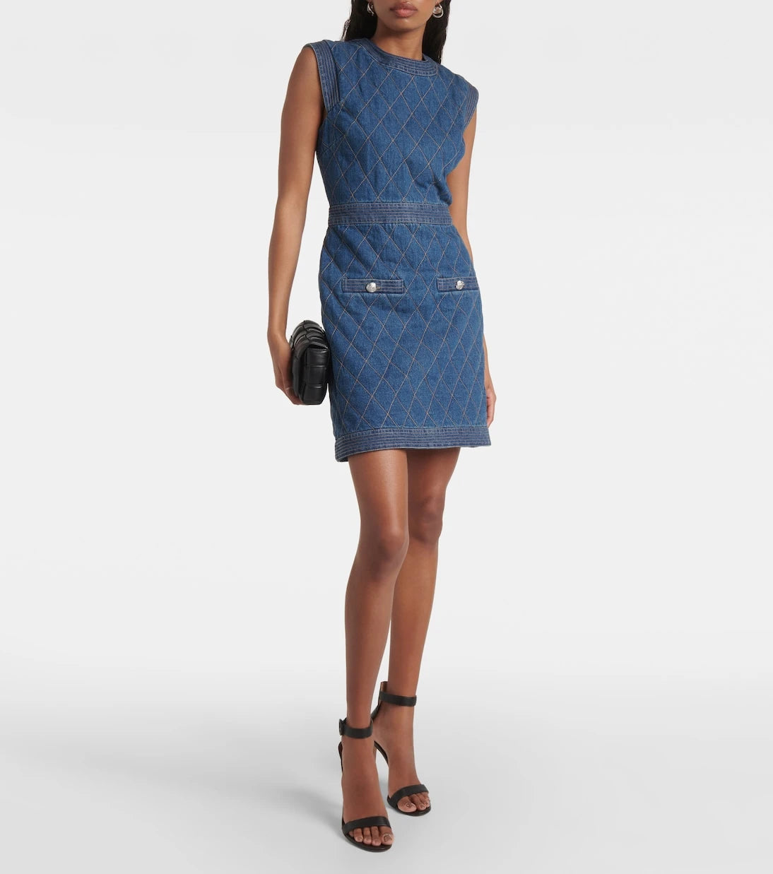 Veronica Beard - Ginny quilted denim minidress