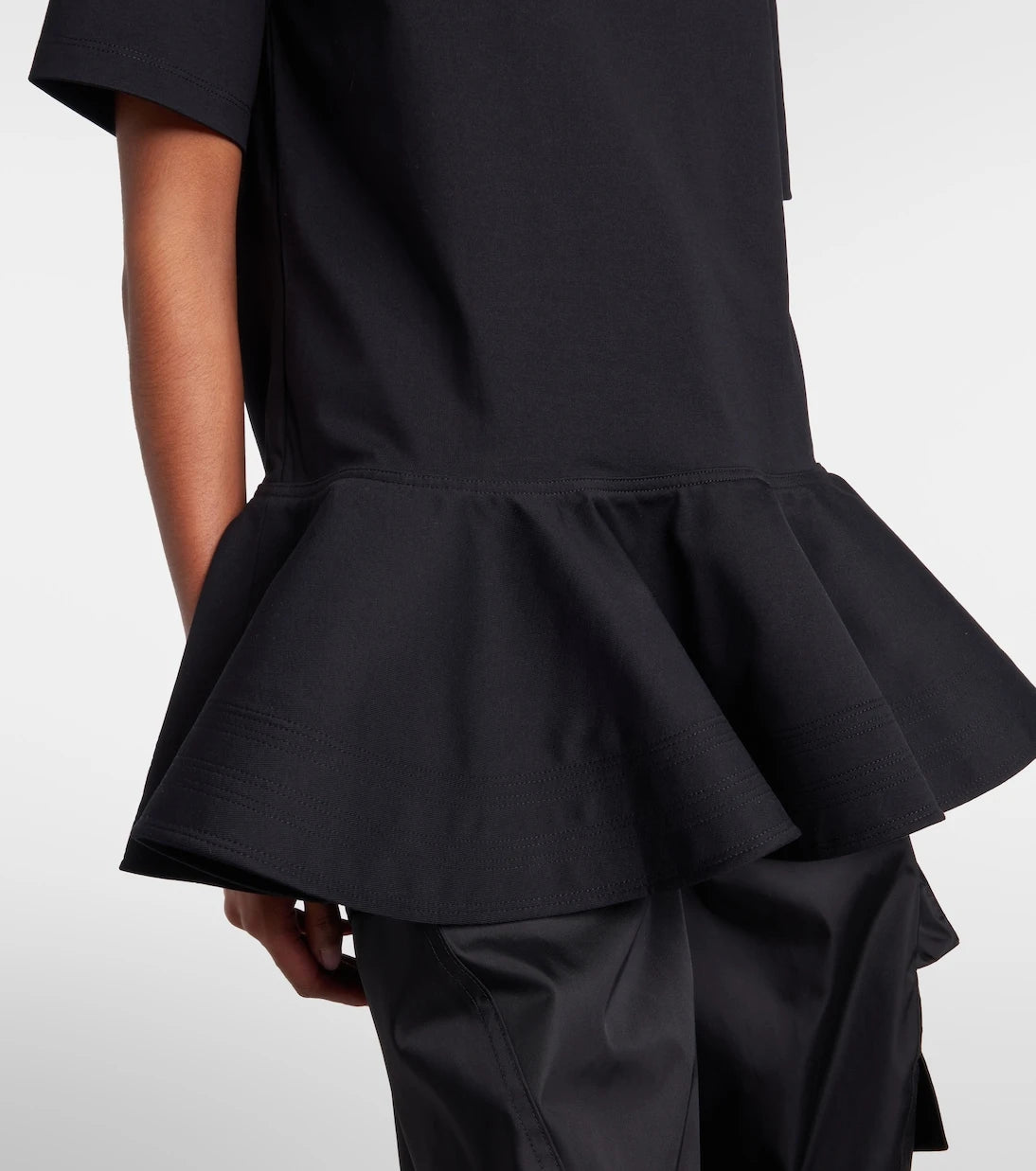Alaïa - Peplum cotton jersey T-shirt